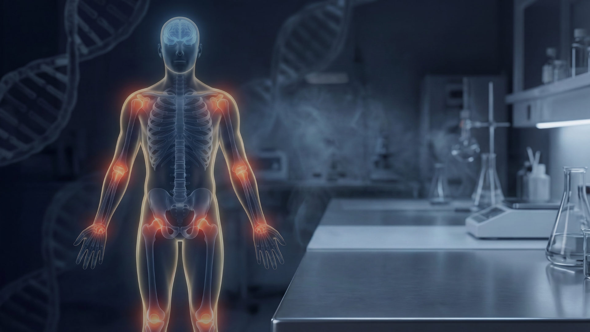 Human anatomy showing joints in laboratory