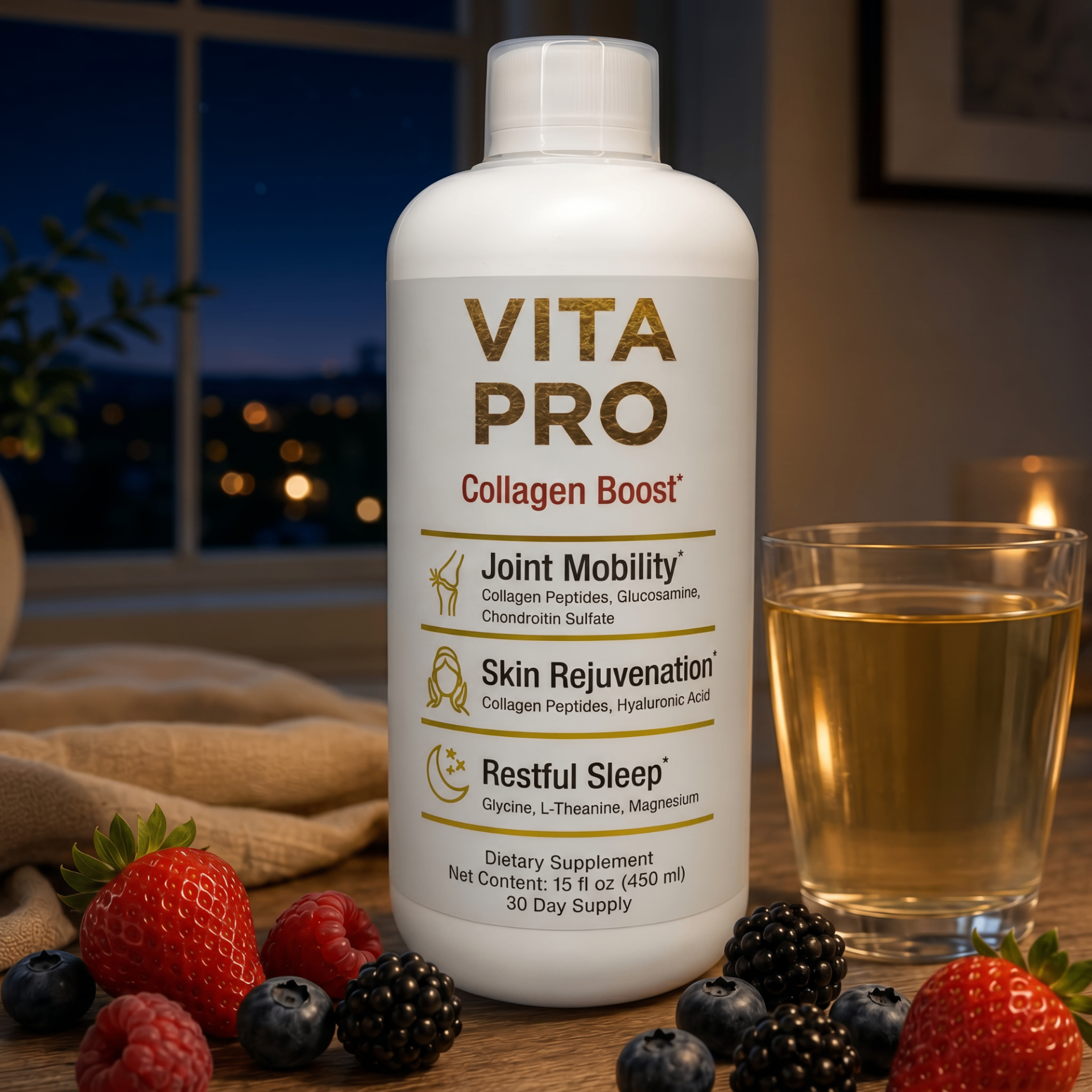 VitaPro Collagen Boost bottle with fresh berries